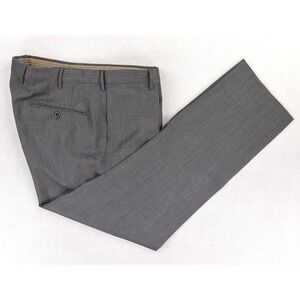 Incotex Dress Pants Mens 32x29 Gray Super 100s Wool Trousers Flat Front Luxury